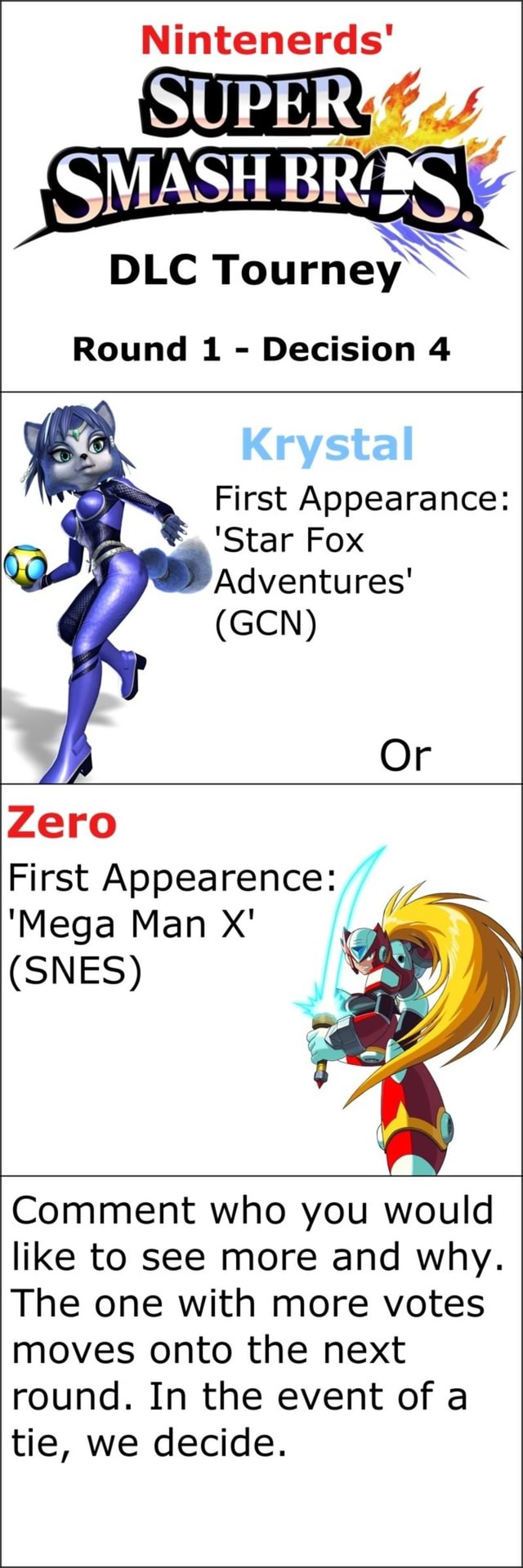 Nintenerds Round 1 Decision 4 First Appearance Star Fox Adventures Gcn Or Zero First Appearence Mega Man X Snes