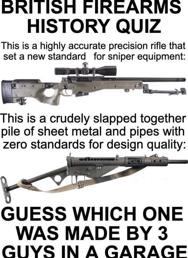 BRITISH FIREARMS HISTORY QUIZ This is a highly accurate precision rifle