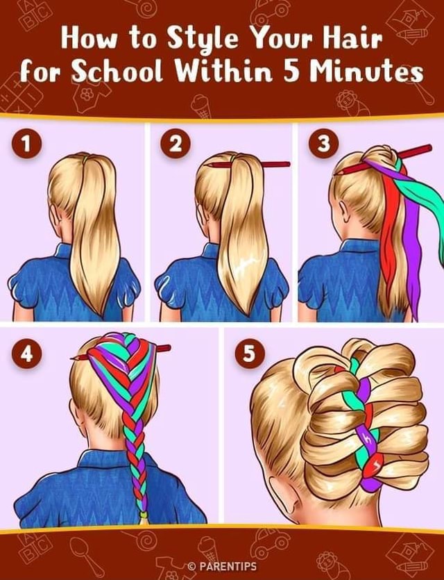 How to style your hair for school within 5 minutes. - How to Style Your ...