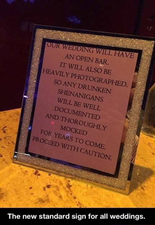 AN The new standard sign for all weddings. iFunny