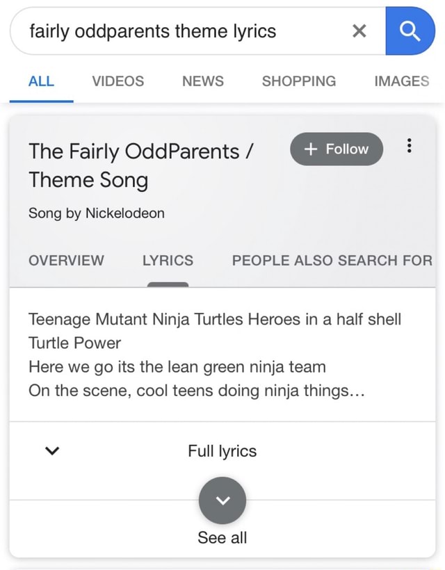 fairly odd parents lyrics song