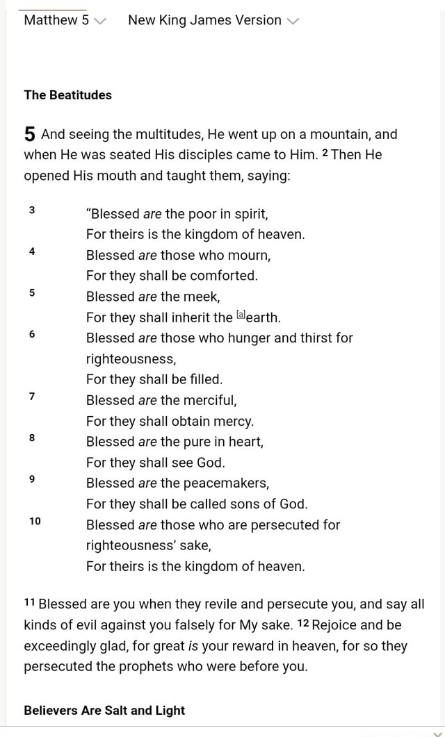 Matthew Sw New King James Version The Beatitudes 55 And seeing the