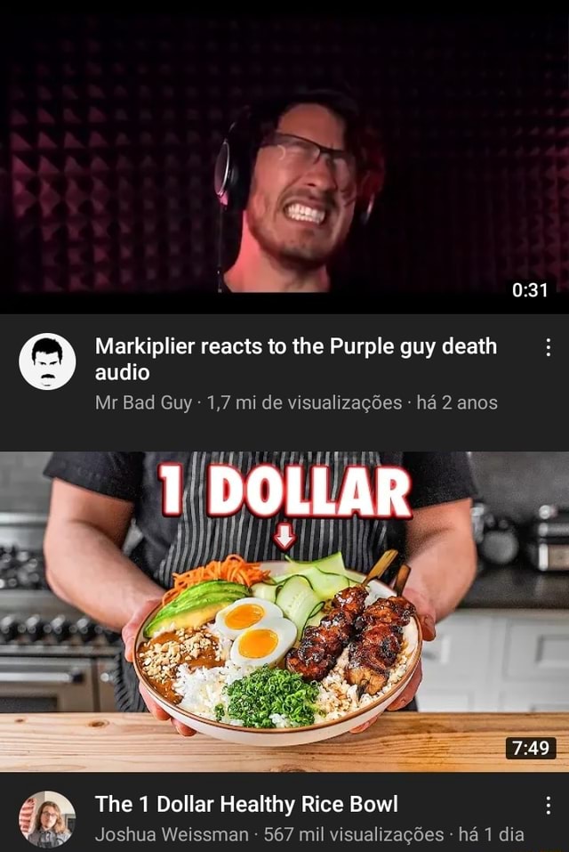 Markiplier reacts to the Purple guy death audio Mr Bad Guy 1,7 mi de