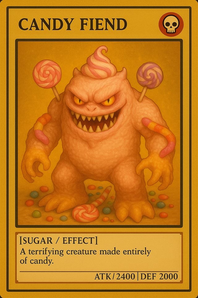 CANDY FIEND [SUGAR / EFFECT] A terrifying creature made entirely of ...