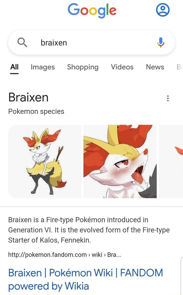 Google Q. braixen All Images Shopping Videos News Braixen Pokemon