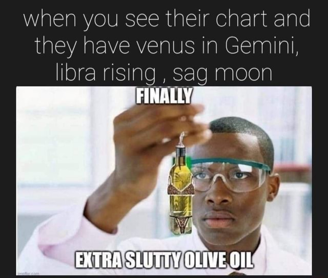 When you see their chart and they have venus in Gemini, liora rising ...