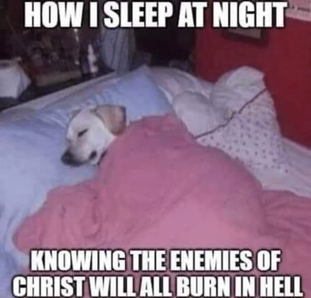 HOW SLEEP AT NIGHT KNOWING THE ENEMIES OF CHRIST WILL ALL BURN IN HELL ...