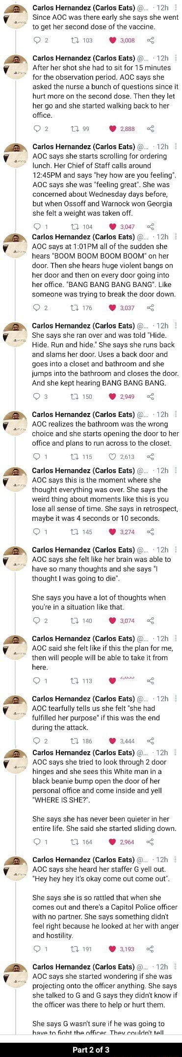 Carlos Hernandez Carlos Eats Since Aoc Was There Early She Says She Went To Get Her Second Dose Of The Vaccine Ws 302 Carlos Hernandez Carlos Eats After Her Shot She