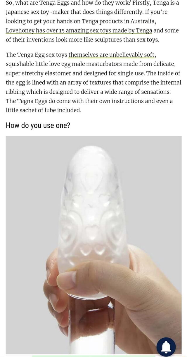 So What Are Tenga Eggs And How Do They Work Firstly Tenga Is A Japanese Sex Toy Maker That 2100
