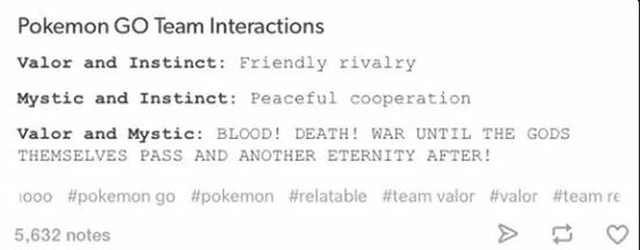 Pokemon Go Team Interactions Valo And Instinct Friendly Rivalry Mystic And Instinct Peaceful Cooperation Ifunny