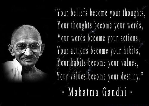 "Your beliefs become your thoughts, Your thoughts become your words ...