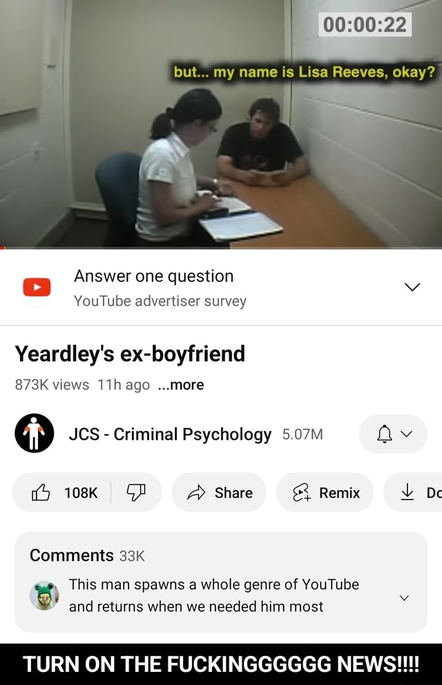 But my name is Lisa Reeves, okay? 2 Answer one question YouTube ...