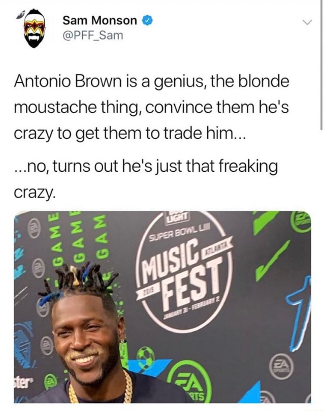 Download Antonio Brown Blonde Mustache Pics
