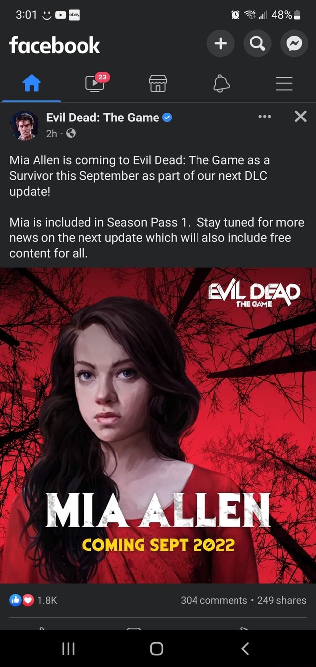 Mia Allen coming to the game this September in Season Pass 1. Just