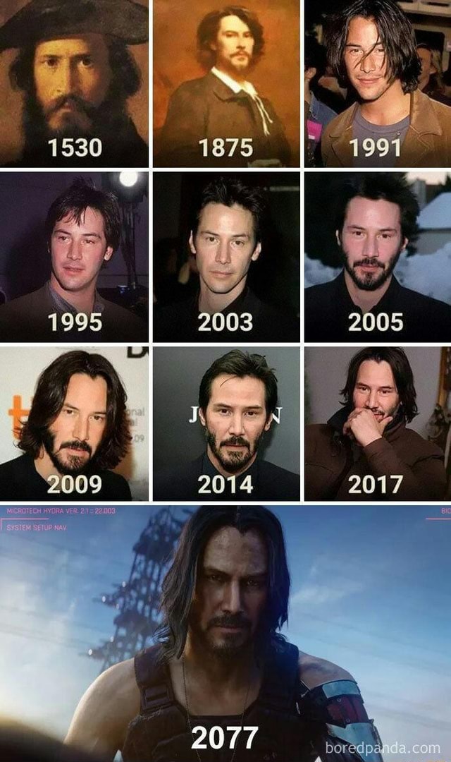 Evolution of Keanu Reeves. (1530-2077) - iFunny