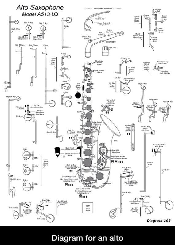 Alto Saxophone Model A513-LO Diagram for an alto - Diagram for an alto - )