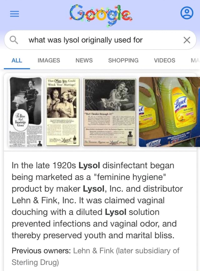 Q. what was lysol originally used for ALL IMAGES NEWS SHOPPING VIDEOS