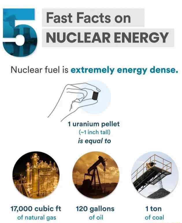 Fast Facts on NUCLEAR ENERGY Nuclear fuel is extremely energy dense. 1 ...