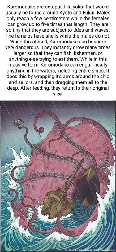 Koromodako are octopus-like yokai that would usually be found around ...