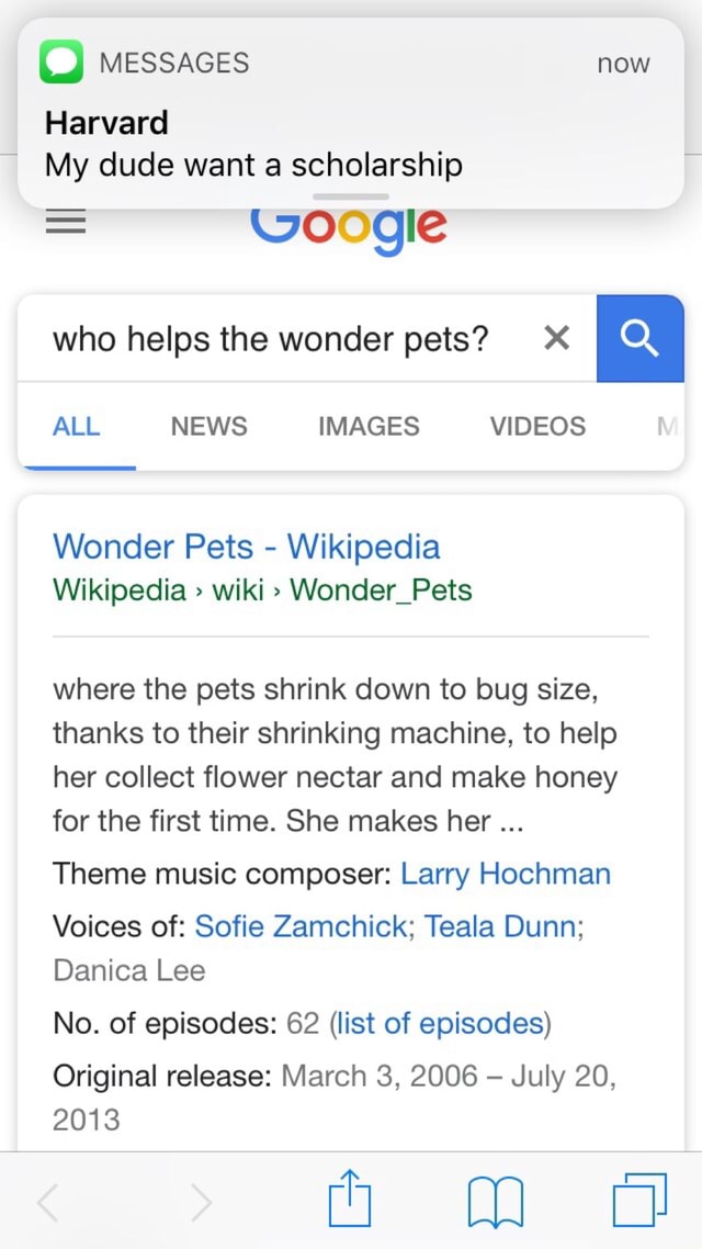 Harvard My Dude Want A Scholarship Who Helps The Wonder Pets X ª Wonder Pets Wikipedia Wikipedia Wiki Wonder Pets Where The Pets Shrink Down To Bug Size Thanks To