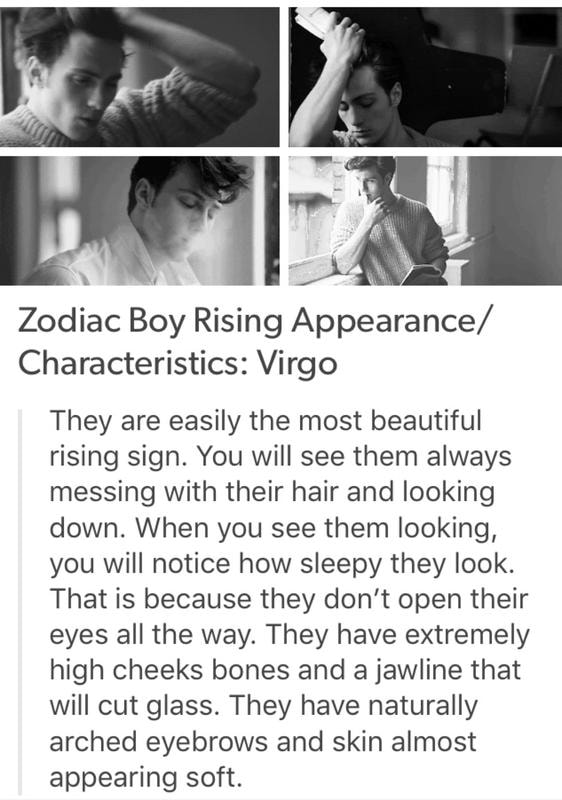 Zodiac Boy Rising Appearance/ Characteristics Virgo They