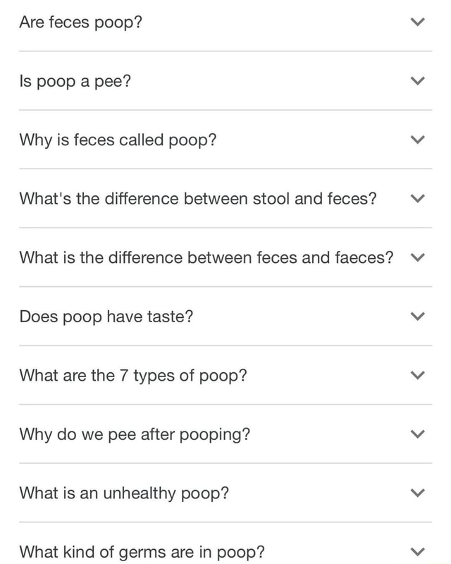 Are feces poop? Is poop a pee? Why is feces called poop? What's the