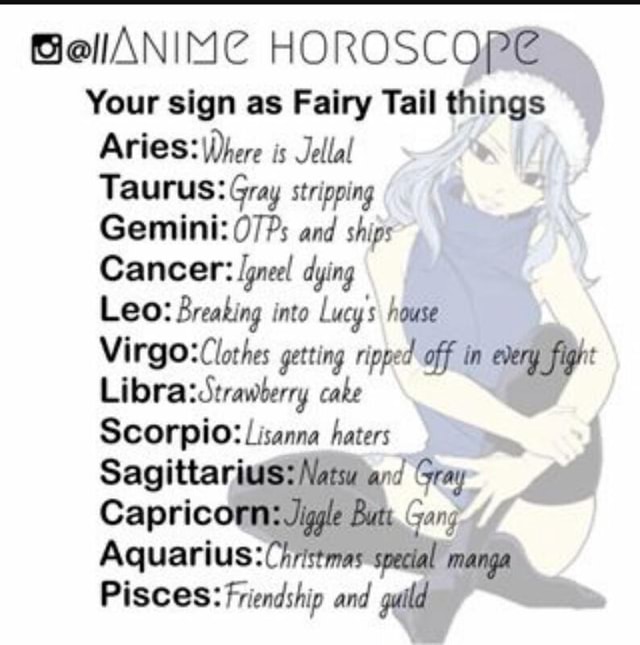 Au An Me Horoscope Your Sign As Fairy Tail Things Ariesiw Vm Jellal