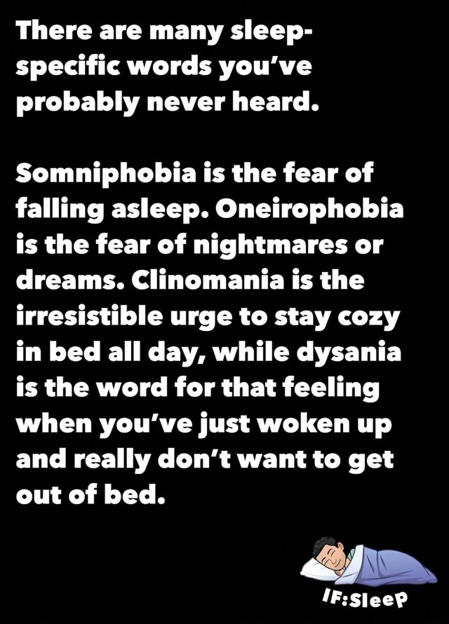 There are many sleep- specific words you've probably never heard ...