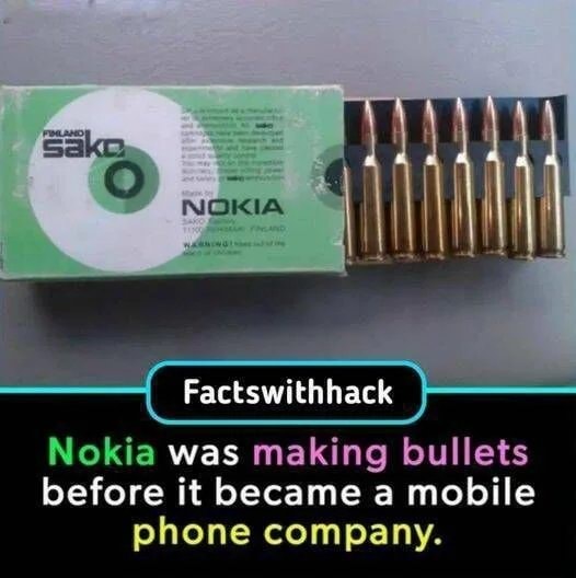 did nokia make bullets before phones