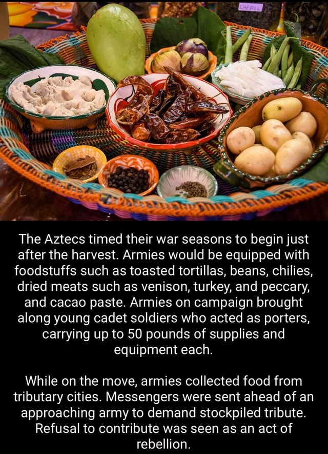EN The Aztecs timed their war seasons to begin just after the harvest ...