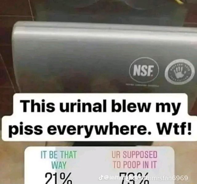 This urinal blew my UR SUPPOSED POOP IN IT iFunny