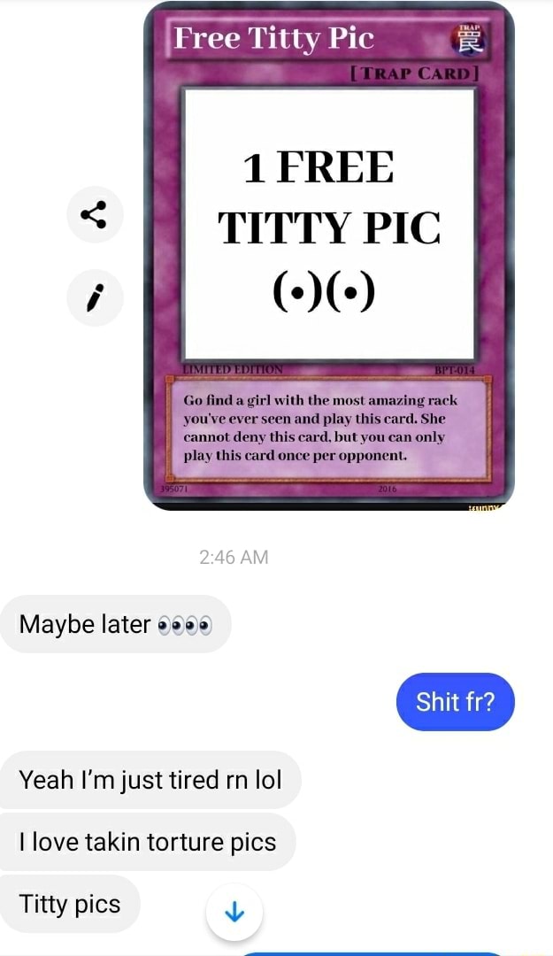 [Free Titty Pic [TRAP CARD] 1 FREE