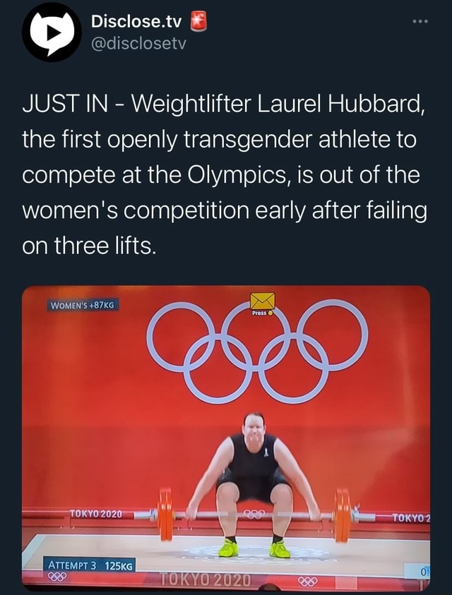 Disclose Tv Just In Weightlifter Laurel Hubbard The First Openly