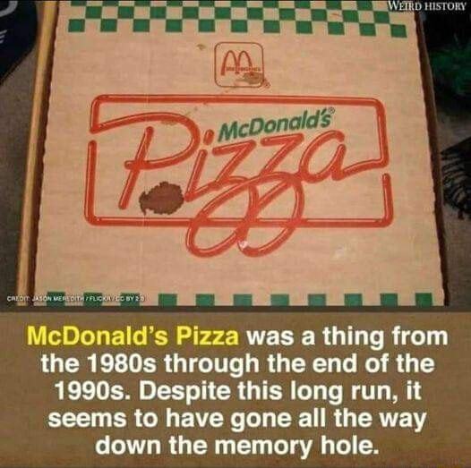 McDonald's Pizza was a thing from the 1980s through the end of the ...