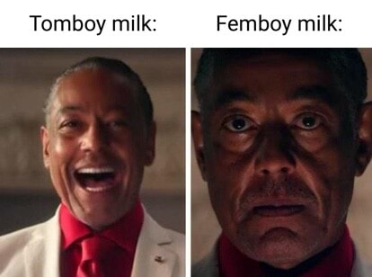 Tomboy milk: Femboy milk: - iFunny