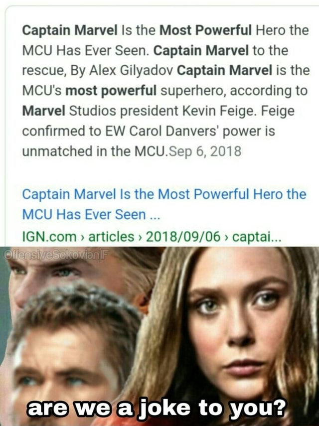 Captain Marvel Is the Most Powerful Hero the MCU Has Ever Seen. Captain