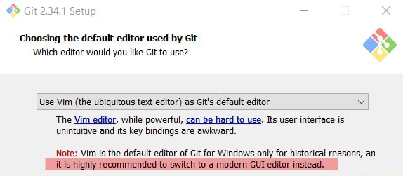 Git 234.1 Setup Choosing the default editor used by Git Which editor ...