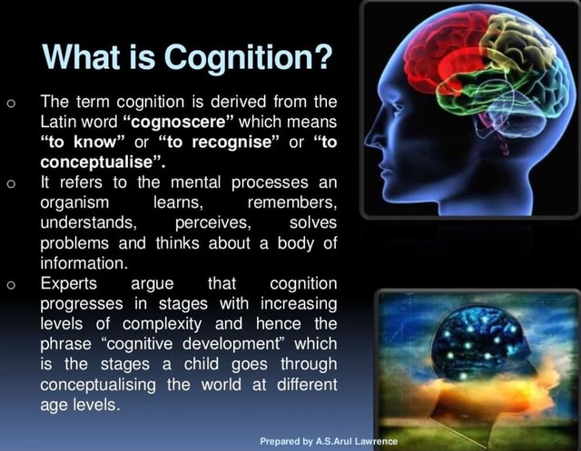 What is Cognition? The term cognition is derived from the Latin word ...