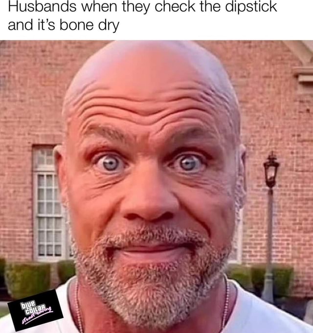 Husbands when they check the dipstick and it's bone dry he iFunny