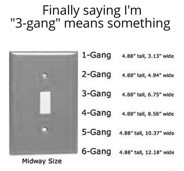 Finally saying I'm "3gang" means something 1Gang 2Gang 3Gang 4Gang