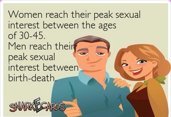 Women Reach Their Peak Sexual Interest Between The Ages Of 30 45 Men Reach Theim Peak Sexual 