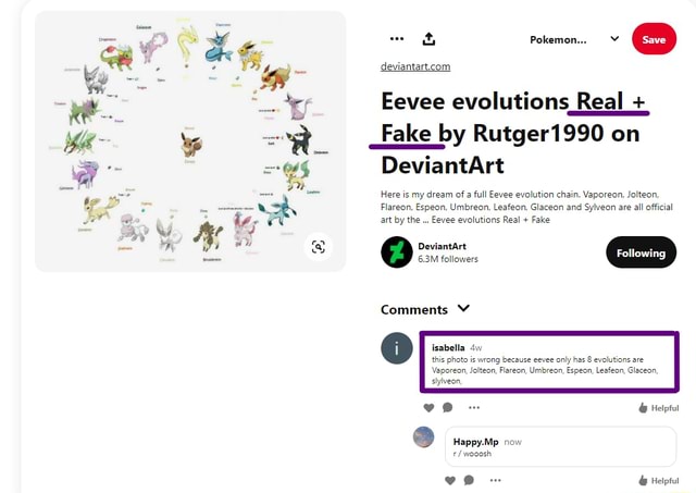 Eevee evolutions Real + Fake by Rutger1990 on DeviantArt