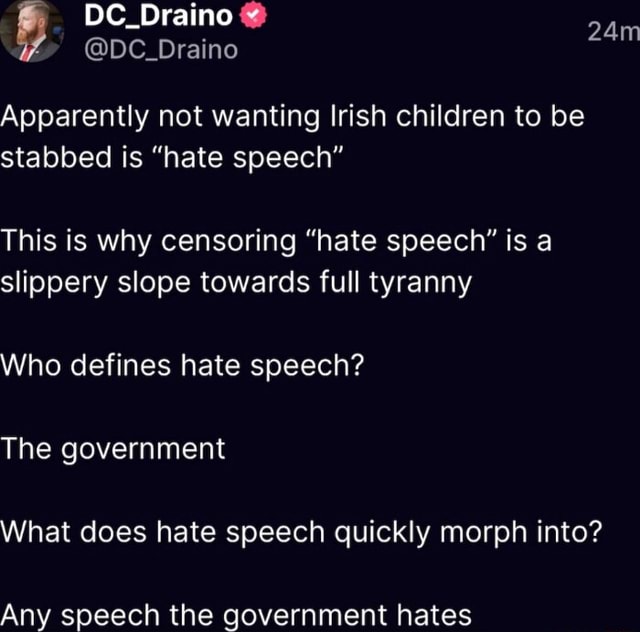 DC_Draino Apparently not wanting Irish children to be stabbed is 