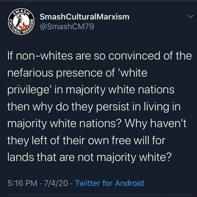 If Non Whites Are So Convinced Of The Nefarious Presence Of White 