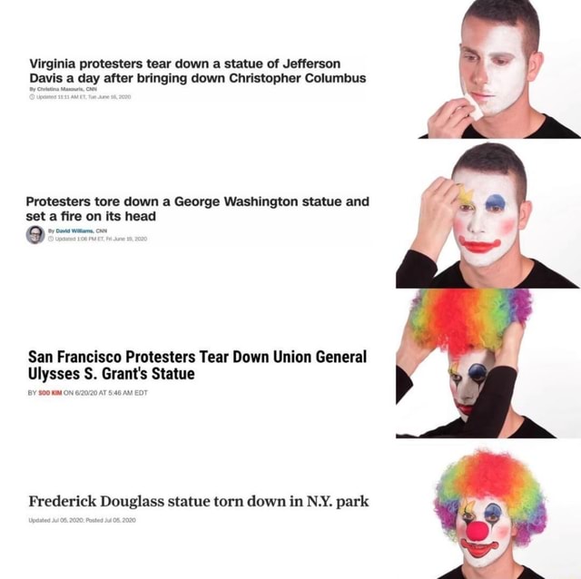 Virginia protesters tear down a statue of Jefferson Davis a day after