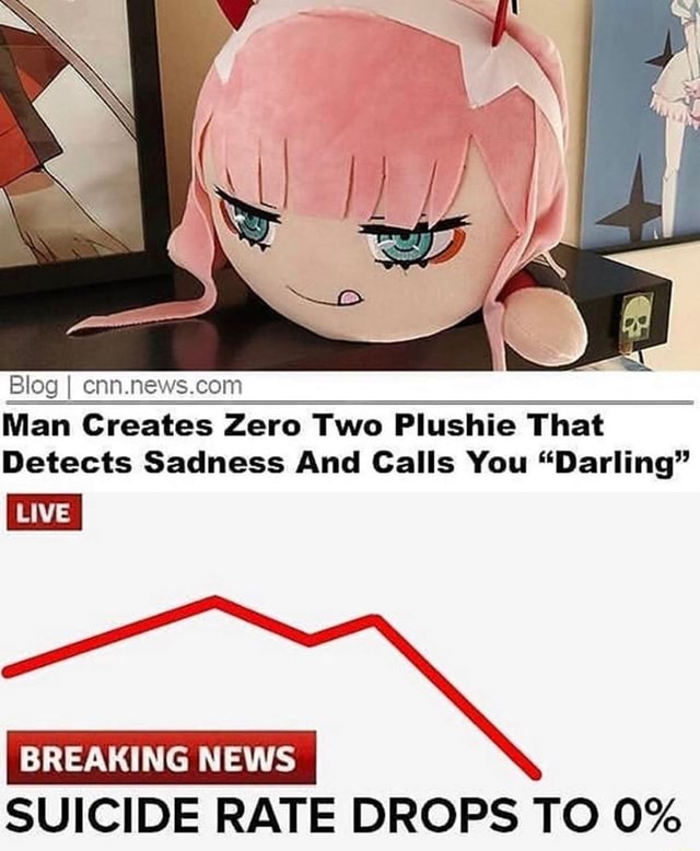 zero two plushie that says darling