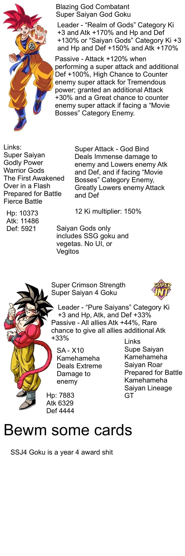 Super saiyan multiplier chart