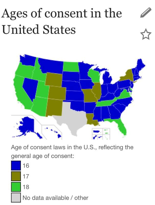 Ages of consent in the / United States i? Age of consent laws in the U.S., reflecting the