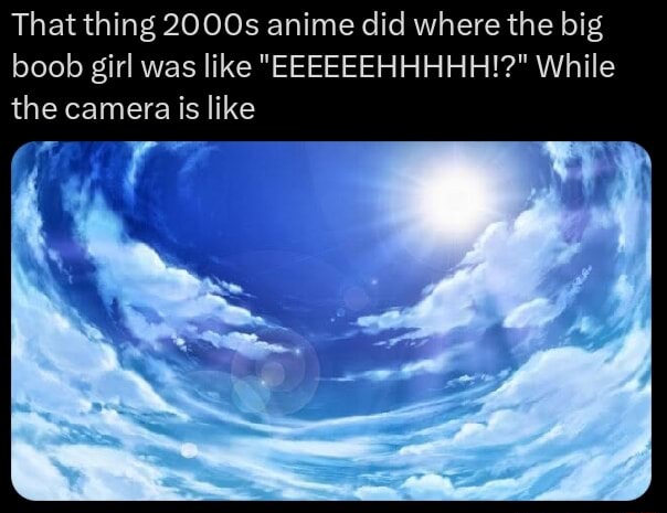 That thing 2000s anime did where the big boob girl was like ...