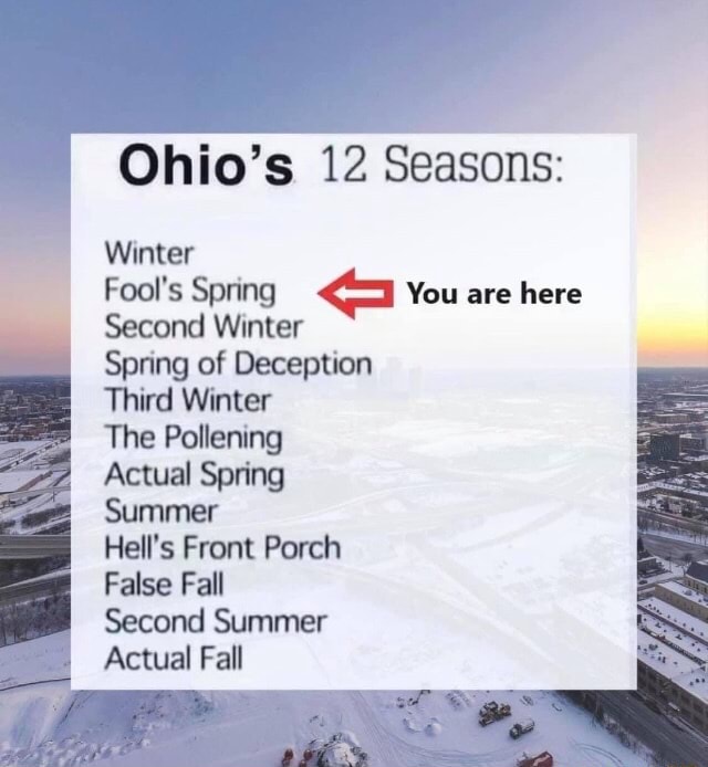 Ohio's 12 Seasons Winter Fool's Spring You are here Second Winter